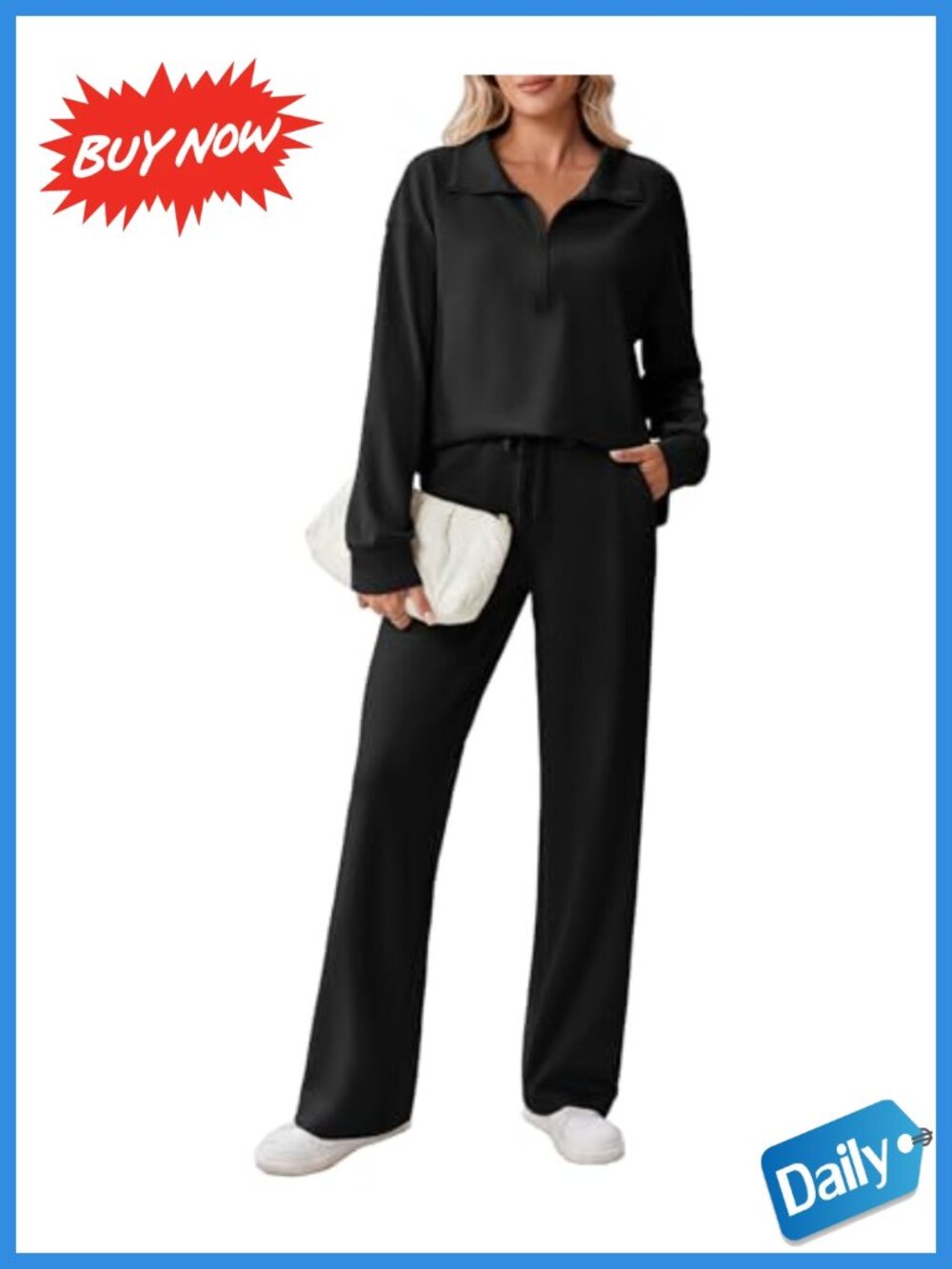 PINSPARK 2 Piece Sweatsuit Half Zip Matching Track Set